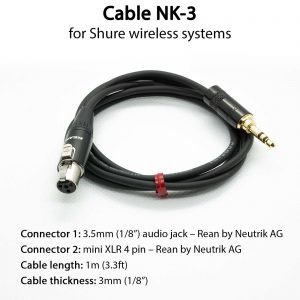 Cable NK-3 for Shure wireless systems to NCM pickups or other Nalbantov products